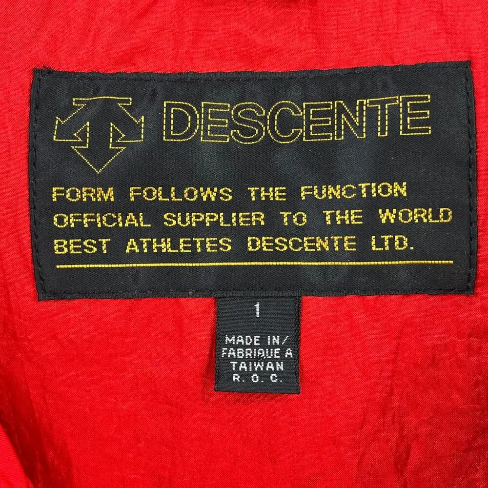 Vintage 80s Descente Red Pullover Windbreaker Jacket Mens Size 1 Medium